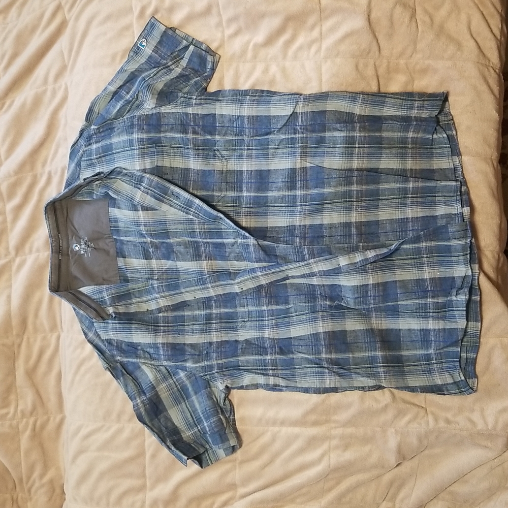 Kuhl Skorpio Mens Large Button down plaid shirt